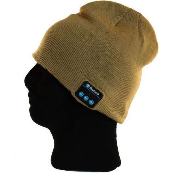 Bluetooth muts - Bluetooth beanie muts - Camel - Ingebouwde koptelefoon / speakers en microfoon Bluetooth muts - Bluetooth beanie muts - Camel - Ingebouwde koptelefoon / speakers en microfoon