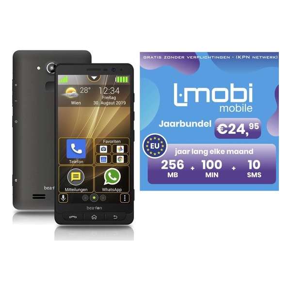 Bea-Fon M5 senioren smart mobiele telefoon | Android | Eenvoudig menu | Whatsapp | SOS-knop | Sim Lock vrij Bea-Fon M5 senioren smart mobiele telefoon | Android | Eenvoudig menu | Whatsapp | SOS-knop | Sim Lock vrij