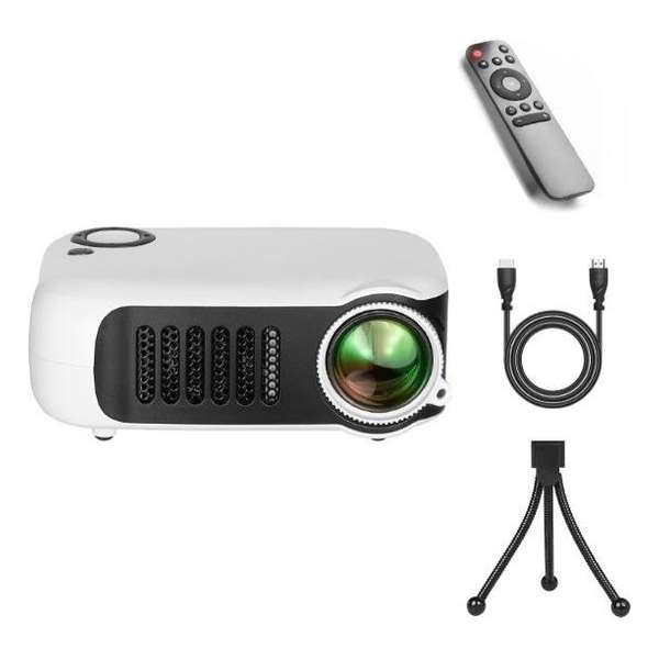 Upgrade 2020 | Mini Beamer - Beamer - Mini Projector - Pocket Beamer A2000 - Inclusief HDMI kabel - Draagbaar - Wit Upgrade 2020 | Mini Beamer - Beamer - Mini Projector - Pocket Beamer A2000 - Inclusief HDMI kabel - Draagbaar - Wit