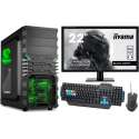 Complete Game PC Met 22" Monitor, Toetsenbord en Muis - Ryzen 3200G - 8GB RAM - 480GB SSD - VEGA 8 - GROEN