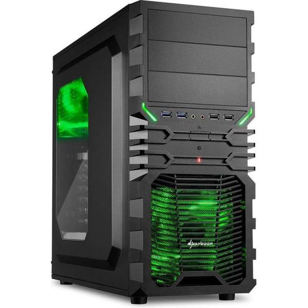 AMD Ryzen 3 2200G Budget Game Computer / Gaming PC - RX Vega 8 - 8GB 2666 RAM - 240GB SSD - GROEN