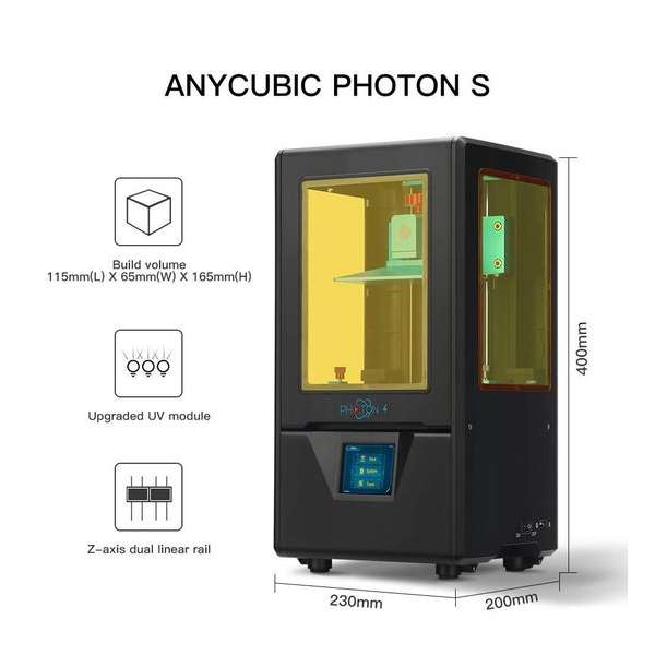 Anycubic 3D Photon-S - nieuwe SLA/DLP UV resin 3D-Printer Anycubic 3D Photon-S - nieuwe SLA/DLP UV resin 3D-Printer