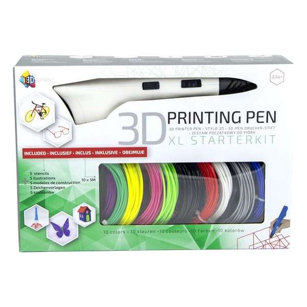 3Dandprint 3D Pen Starterspakket Wit - Inclusief 50 Meter Filament - 5 Stencils