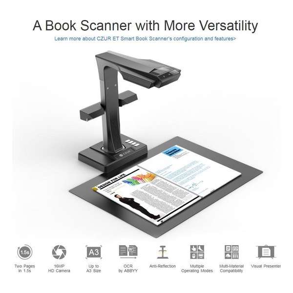 Czur ET-16 Plus smart boekenscanner & documentenscanner Czur ET-16 Plus smart boekenscanner & documentenscanner
