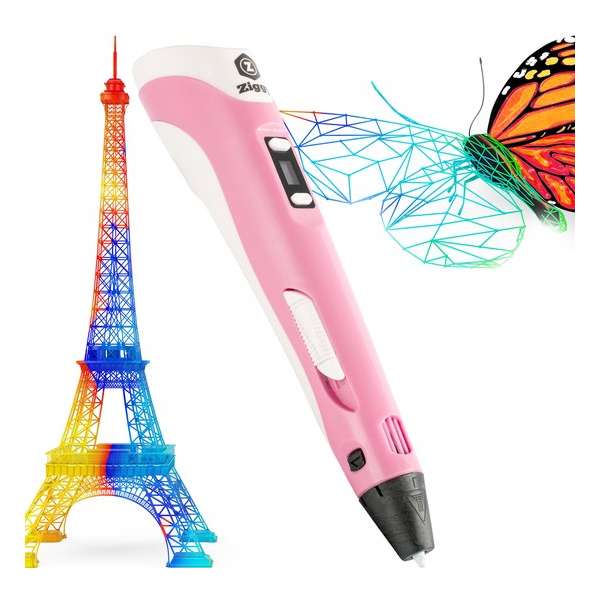 Ziggy 3D pen - 3D pennen - 3 in 1 starterspack- 3D printer - Filament - Kleur Roze