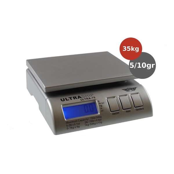 MyWeigh Ultraship-75 Post & Pakket weegschaal 34kg x 5gr