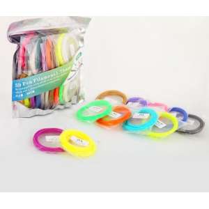 HQ Filamenten/Vullingen voor 3D Printer Pen (120 meter, 12 kleuren elk 10m, 1.75mm PLA, tolerantie 0,02mm!)