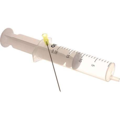 set van 4x injectiepuit 20ml met dikke lange naald
