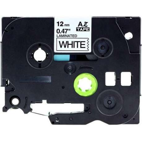 Brother labeltape wit - zwart 12mm