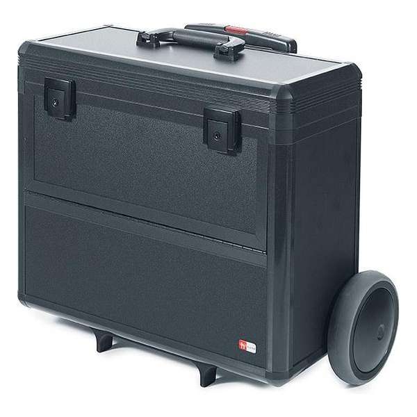 Notebook Printerkoffer Trolley Stroomaansluiting Opbergvak Printen Werken Locatie HP Officejet 200