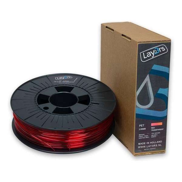Lay3rs PET-G Red Transparent - 1.75 mm Lay3rs PET-G Red Transparent - 1.75 mm