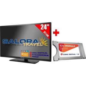 Salora 24" Travel TV 12/230 Volt + CanalDigitaal Cam701