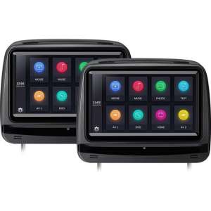 2x 9 inch Zwarte TFT LCD hoofdsteun DVD Speler
