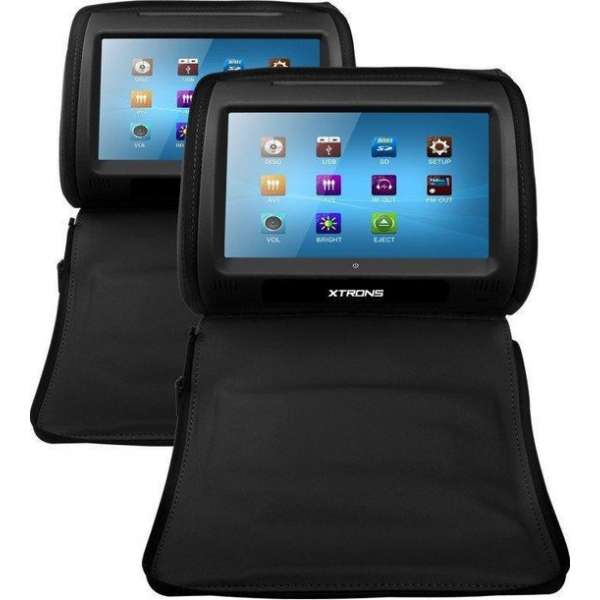 2x 9 inch zwarte hoofdsteun DVD player 2x 9 inch zwarte hoofdsteun DVD player
