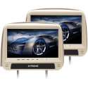 2x 9 inch Beige HD Digital hoofdsteun DVD Speler met een Zipper design