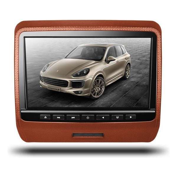 9 HD Digital Bruin TFT hoofdsteun DVD player met HDMI input leer design 9 HD Digital Bruin TFT hoofdsteun DVD player met HDMI input leer design