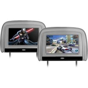 2x 9 inch GrijzeTFT LCD hoofdsteun DVD Speler