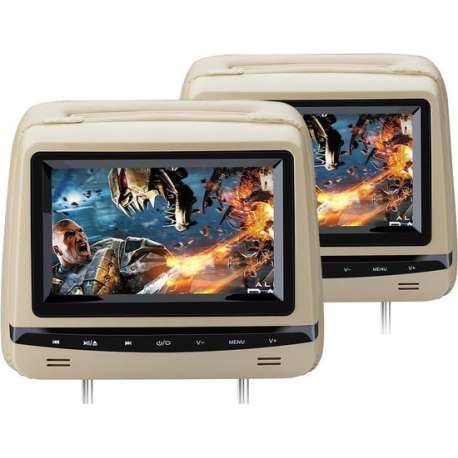 2x 7 inch touchscreen hoofdmonitoren (beige)