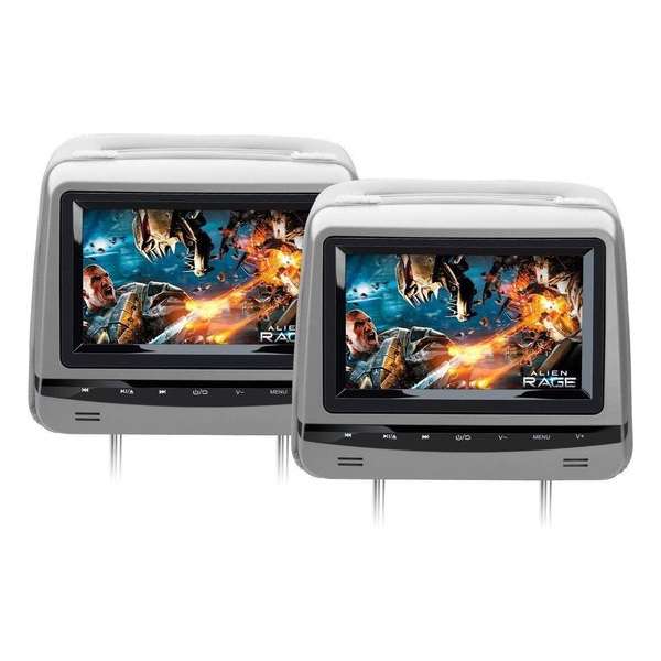 2x Grijze 7 inch hoofdmonitoren met touchscreen 2x Grijze 7 inch hoofdmonitoren met touchscreen