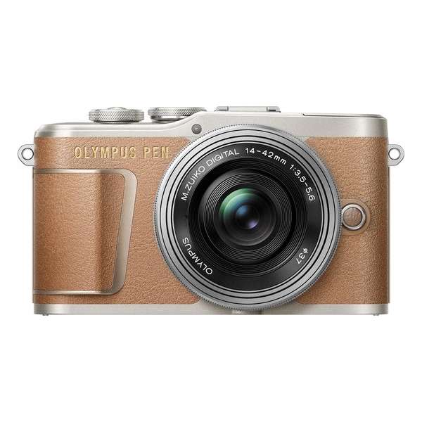 Olympus PEN E-PL9 + EZ-M 14-42 EZ - Bruin/Zilver Olympus PEN E-PL9 + EZ-M 14-42 EZ - Bruin/Zilver