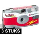 3x wegwerp cameras met flitser