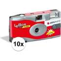 10x Bruiloft/vrijgezellenfeest wegwerp camera 27 kleuren fotos met flits - Weggooi fototoestel/cameras