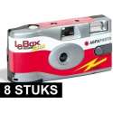 8x wegwerp cameras met flitser
