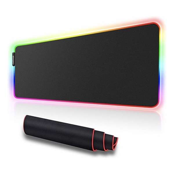 Voomy Gaming Muismat XXL - RGB LED Verlichting - Anti-Slip Voomy Gaming Muismat XXL - RGB LED Verlichting - Anti-Slip