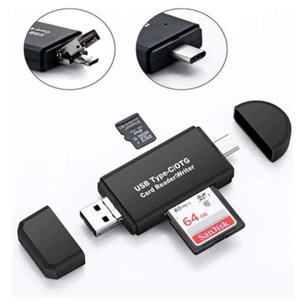 3 in 1- Type-C USB- Card Reader/Writer 3 in 1- Type-C USB- Card Reader/Writer