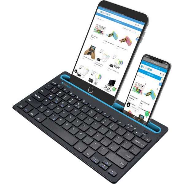 Silvergear Draadloos Toetsenbord met Gleuf voor Smartphone en Tablet - QWERTY toetsen - Bluetooth Silvergear Draadloos Toetsenbord met Gleuf voor Smartphone en Tablet - QWERTY toetsen - Bluetooth