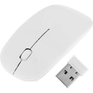 Draadloze Muis 2.4 Ghz (Ultra Dun) Met USB Aansluiting Wit