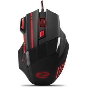Optische USB Game Muis 7D Wolf met LED - max DPI 2400 - Rood