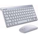 Ninzer® Portable Mini Draadloze Muis en Toetsenbord set | Zilver