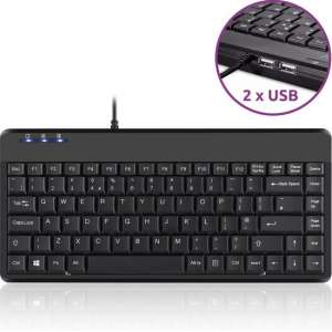 Perixx Periboard 409H compact ergonomisch toetsenbord + 2 x usb hub | QWERTY - Zwart