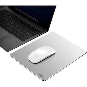 LURK® Slim ALU magic muismat  - Premium aluminium mouse pad – Voor alle computermuizen – Ultradun - Space gray/zilver