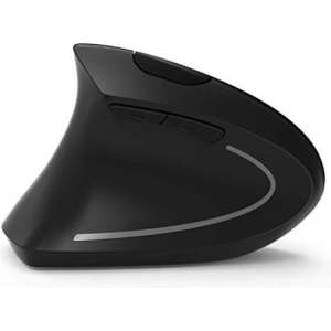 Vertical Wireless Ergonomic Muis Linkshandigen. Windows, Mac OS, USB 2.4 G, 800/1200/1600 DPI, 5 Buttons zwart
