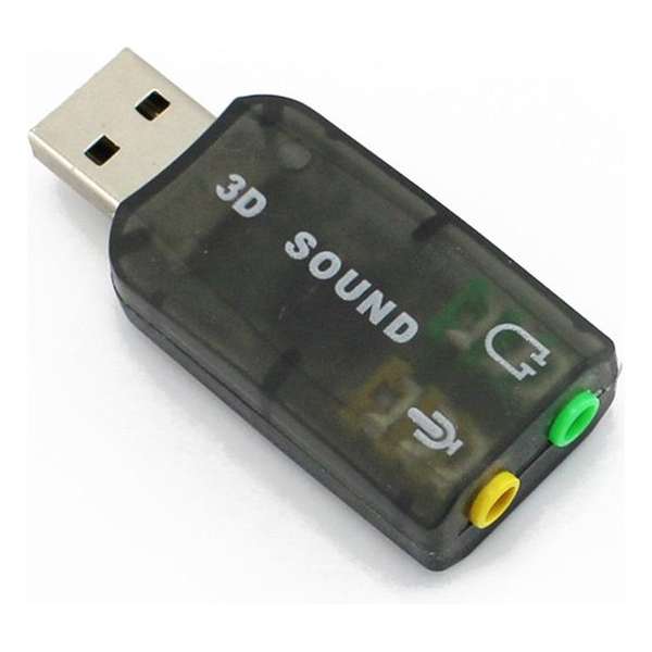 USB Adapter Voor 3.5MM Aux - Jackplug Microfoon + Headset - Plug & Play USB Adapter Voor 3.5MM Aux - Jackplug Microfoon + Headset - Plug & Play