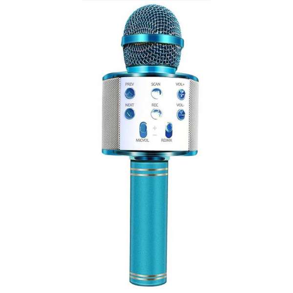 Karaoke Microfoon - Draadloos - Bluetooth Verbinding - Blauw - Voor de gezelligste feestjes Karaoke Microfoon - Draadloos - Bluetooth Verbinding - Blauw - Voor de gezelligste feestjes