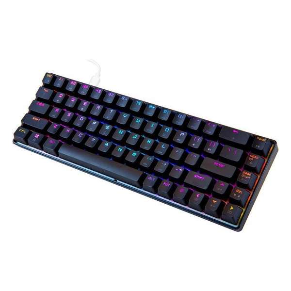 60% Mechanische Gaming Toetsenbord - RGB - Rode Schakelaar - 68 Toetsen - QWERTY - Zwart