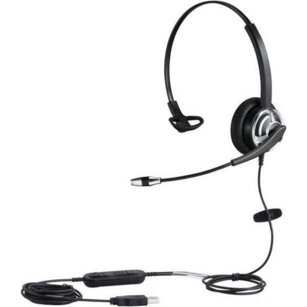 Headset met microfoon voor pc – Office headset draadloos – koptelefoon met microfoon- zwart Headset met microfoon voor pc – Office headset draadloos – koptelefoon met microfoon- zwart