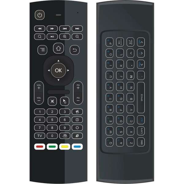 MX3 Air Mouse / Flymouse met backlight toetsenbord - Ideaal als afstandsbediening voor Android TV Box mediaspeler of jouw PC MX3 Air Mouse / Flymouse met backlight toetsenbord - Ideaal als afstandsbediening voor Android TV Box mediaspeler of jouw PC