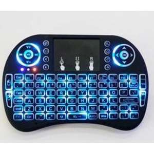 mini i8+ backlight wireless mediacenter toetsenbord met Multi-Touch muis - Zwart - QWERTY