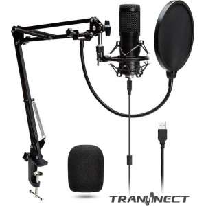 BM800 USB Condensator Studio microfoon met Arm Schuimhoes - Schokdemping Popfilter en Geluidskaart