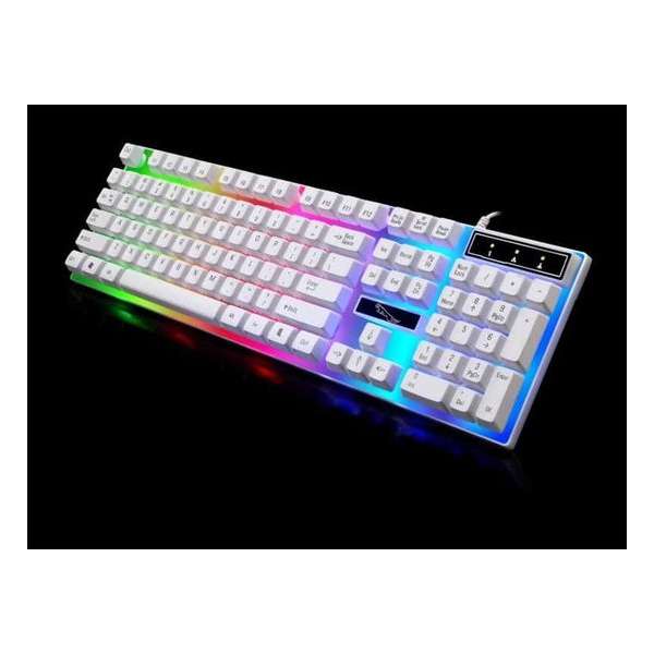 ZGB G21 104 toetsen USB Bedraad Mechanische Kleurrijke achtergrondverlichting Kantoor Computer Toetsenbord Gaming Keyboard (Wit) ZGB G21 104 toetsen USB Bedraad Mechanische Kleurrijke achtergrondverlichting Kantoor Computer Toetsenbord Gaming Keyboard (Wit)