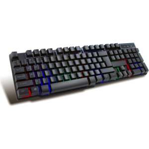 PLATINET VRGBK7023B VARR GAMING USB Keyboard RGB Verlichting US Layout, Anti Ghosting, verhoogde membraan toetsen