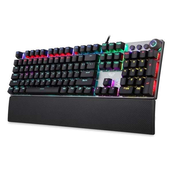 AULA F2058 RGB mechanisch gaming toetsenbord - qwerty - blue switch - 108 keys anti-ghosting game toetsenborden