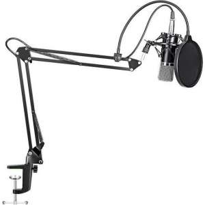 MAONO AU-A03 podcast microfoon set, condensator microfoon incl. beweegbare arm en filter zwart
