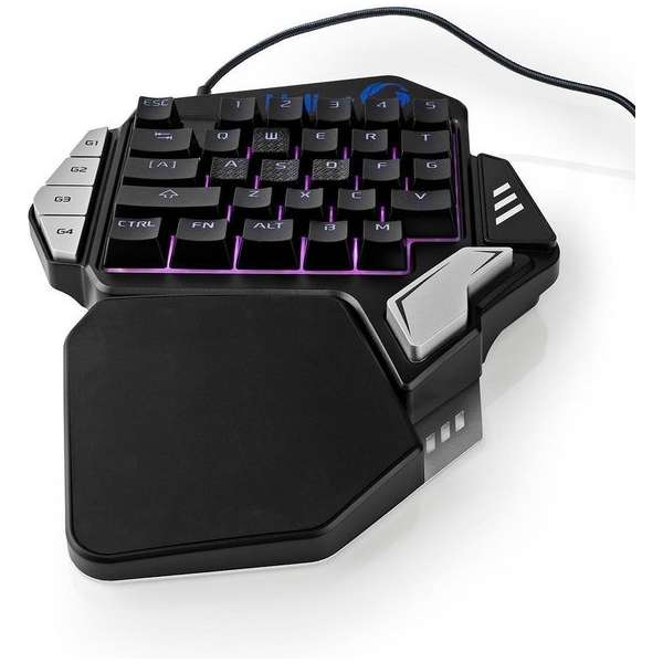 Nedis - Single-Handed Gamingkeyboard - RGB-Verlichting - 33 Programmeerbare Toetsen