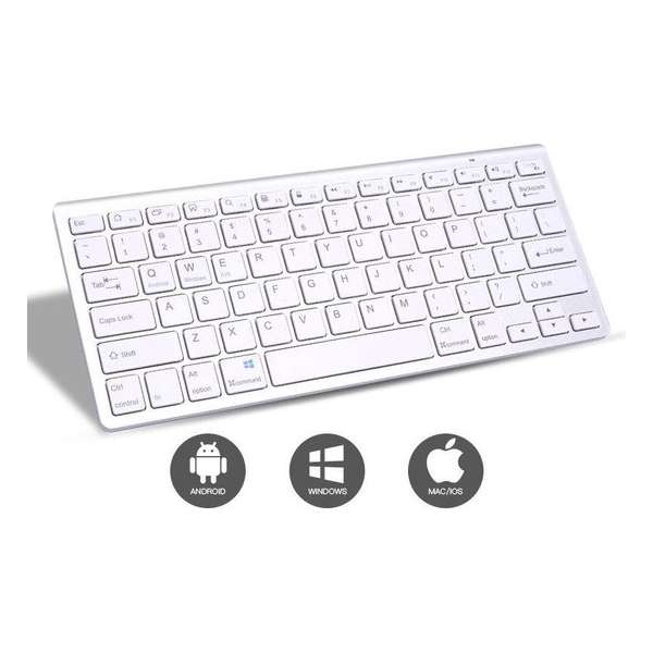Universeel Draadloos Bluetooth Toetsenbord - Wireless Keyboard - Oplaadbaar toetsenbord - iOS, Android & Windows - Wit Universeel Draadloos Bluetooth Toetsenbord - Wireless Keyboard - Oplaadbaar toetsenbord - iOS, Android & Windows - Wit