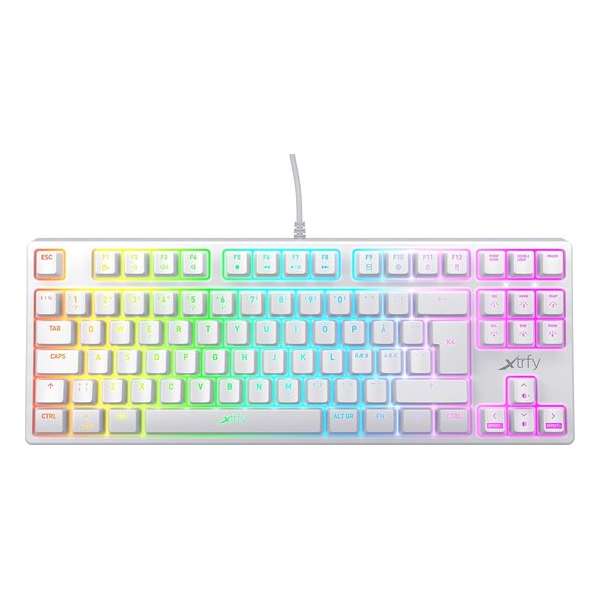 Xtrfy K4 TKL - Mechanisch Gaming toetsenbord met RGB US Layout - Wit
